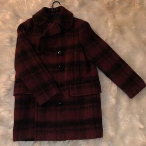 COACH PLAID LONG PEACOAT